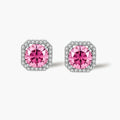 Blush Halo Moissanite Stud Earrings