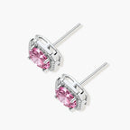 Blush Halo Moissanite Stud Earrings
