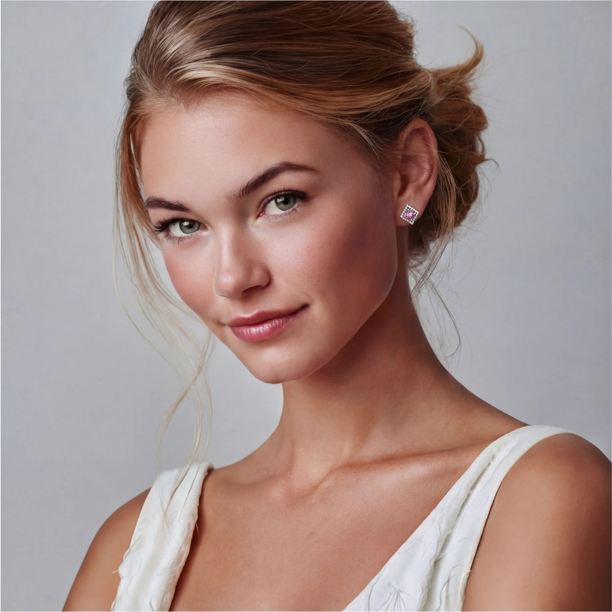 Pendientes de diamantes con halo