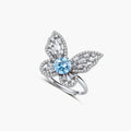 Blue Butterfly Moissanite Ring
