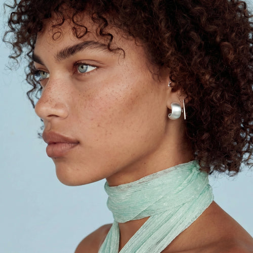 Aretes de plata cepillada